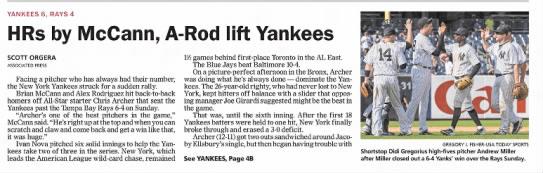 HRs by McCann, A-Rod Lift Yankees (1 of 2)