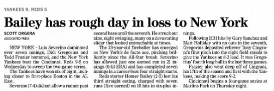 Bailey Has Rough Day in Loss to New York