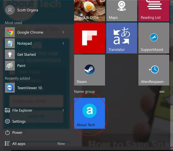 How to Pin a Web Page to the Windows 10 Start Menu